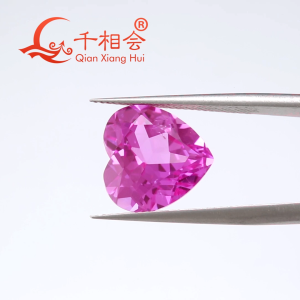 Hình dạng tim Phòng thí nghiệm phát triển Sapphire AGL Giấy chứng nhận hồng hồng đỏ cắt tự nhiên tổng hợp Corundum lỏng lỏng đá quý với bao gồm có thể nhìn thấy Phụ kiện DIY