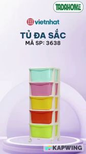 Tủ Nhựa 5 Tầng Đa Năng VIỆT NHẬT 3638 Tủ Nhựa Đa Sắc Có Bánh Xe Hàng Cao Cấp - TADAHOME
