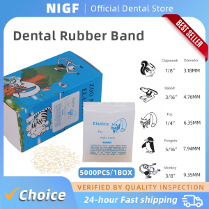 5000Pcs/Box Dental Rubber Band Orthodontic Ligation O-Ring Orthodontics Braces Elastics Animal Traction Rings Chipmunk Rabbit