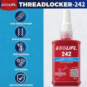 LOOLIFL | LOOLIFL 242 Medium Strength Threadlocker Blue Anaerobic Screw Glue Anti‑Loosening Thread Locking Sealant‑54℃~+150℃ for M20 Below