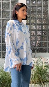 Ixora Kyo Oversized Shirt - Kemeja Wanita Oversize Lengan Panjang