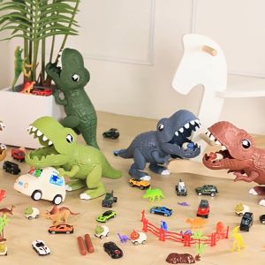 Mainan 2in1 Mobil Transformasi Dinosaurus Set 50cm Ukuran Besar Mobil Jalur Ganda Anak Hadiah