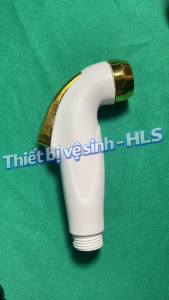 Đầu Xịt Vệ Sinh Mạ Vàng Vòi Xịt Toilet Thân Nhựa Trắng Bóng Vòi Xịt Toilet HLS