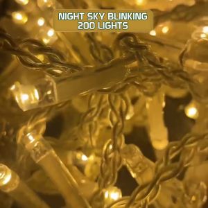 Electriq l Firefly Bright LED Christmas Curtain Lights Water Resistant Warm White 200 and 400 Lights