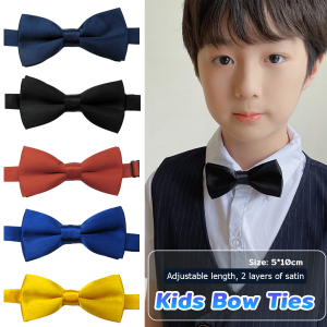 MaxPlus Kids Bow Ties Adjustable Pre Tied Bowtie for Wedding Party 10 x 5 cm for Boys & Girls