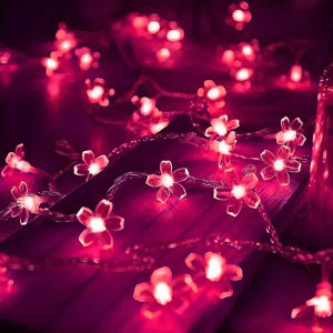 1pc 10M 80LED Cherry Blossom Flower String Lights With 8 Lighting Modes USB Powered for Home Garden Party Festival Decoration
