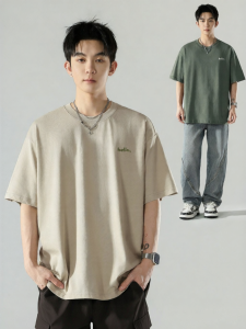 Wood soon | Cotton Letter Embroidery T-Shirt