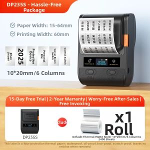 DTPrinter | Bluetooth Portable Thermal Label Printer with Silver Label and QR Code Smart Labeling