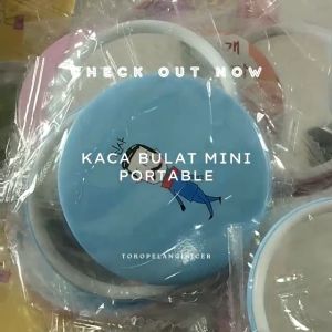 CERMIN KACA BULAT KECIL - CERMIN SAKU KACA RIAS AESTHETIC MINI PORTABLE - CERMIN KOREA