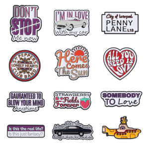 Pop Music Rock Band Enamel Pins All You Need is Love Strawberry Fields Forever Brooches Lapel Badge Jewelry Gift Music Lovers