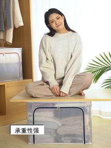 Túi đựng quần áo khung sắt 130L trong suốt hộp đựng quần áo PVC Hộp Đựng Đồ có thể thu gọn chống thấm nướ box