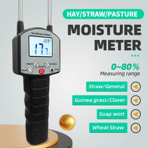 Hay Moisture Meter with Backlight For Alfalfa Forage Grass Leymus Chinensis Orchard Moisture Humidity Content Measuring Tool