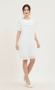 Badomoda CRISMAR Pleated Tent Dress with Sleeves