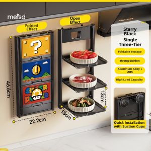 MEISD | Multi-level Foldable No-drilling Kitchen Shelving Rack