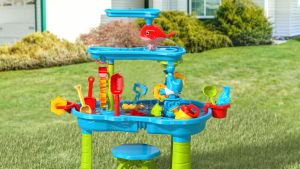 TEMI Childrens Bath Curtain Waterfall Water Playing Table Play Pool Sand Playing Table Beach Toys Indoor and Outdoor