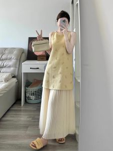 DANTING | Modern Chinese Style Young Womens Modified Tang Suit Summer Two-Piece Set