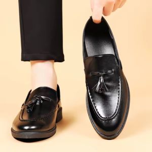 2026 Leather Shoes For Men Tassel Loafers Formal Business Shoes For Men Black Leather Shoes Mens School Dress Shoes