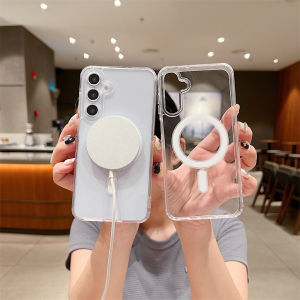 Transparent acrylic phone case for Samsung Galaxy S24FE S24Ultra and S23FE S23Ultra supports MagSafe Galaxy A55/A35/A15/S23/S24/S22Ultra/S21 Ultra/S21 FE/S21 Plus