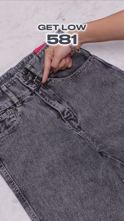 Jiniso-highwaist baggy jeans 581 Get Low Lazada PH