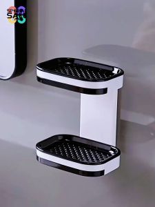 Wall Mounted Non Drilled Soap Box with Drainage Function Bathroom Soap Tray with Double-layer Drainage Function Portable Soap Tray Storage Rack Bathroom Accessories for High-end Hotels
