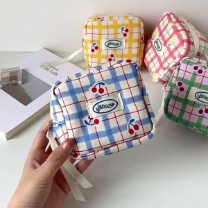 Túi Đựng Mỹ Phẩm Mini Có Ngăn Đựng Son Môi Có Khóa Kéo Dễ Thương Túi Đựng Băng Vệ Sinh Túi Đựng Đồ Trang Điểm Nhỏ Đa Năng Cho Ví