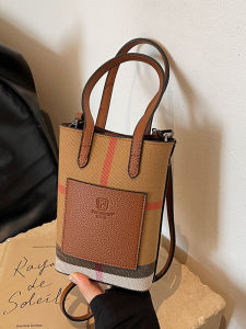 Trendy French Fries Bucket Bag Womens Crossbody Mobile Phone Bag Mini Fashionable Handbag Soft PU Leather Solid Color