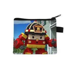 Transformable Police Car Coin Purse Cute Cartoon High Aesthetic Storage Key Earphone Card Holder for Students And Children