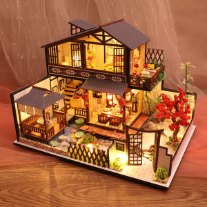 Mô hình DIY Nhà búp bê thủ công tự làm lấy bằng gỗ phong cách kiến trúc Trung Quốc cổ đại Dinh Thự Giữa Lòng Thung Lũng