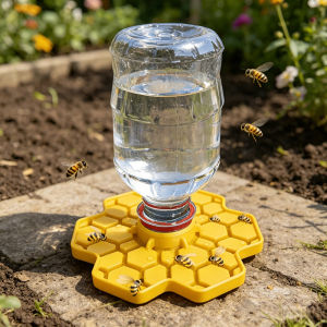 Bee Water Feeder Garden Water Station Compatible With Dia 2.8cm Bottles Patio Beekeeping Supplies Small-Hole Honeycomb Tray