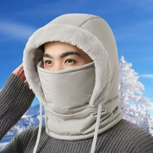 Windproof Waterproof Cold Weather Hat Feather Down Hood Face Mask Neck Warmer