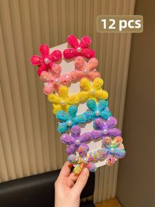 12/14/24/38Pcs Multi colored sequin love flower bow hair clip - Shine every day as a gift for teenagers!