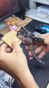 Kìm bấm khoen mắt cáo kèm bấm lỗ 5mm dùng bấm giấy  da  túi xách đồ thủ công