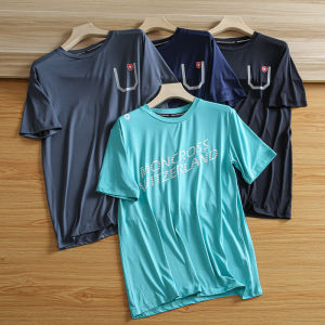 Mens Speed Dry Round Neck Short Sleeve T-shirt from Korea Lightweight Sweat Absorbent Summer Sport Shirt with Crewneck