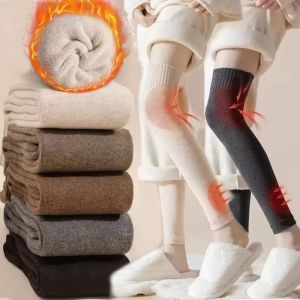Phụ nữ làm ấm chân mùa đông dày dệt kim tất cao đến đầu gối S nhiệt còng ấm áp và bằng nhung tất chân dài Over-the-Tất cao đến đầu gối kneepad