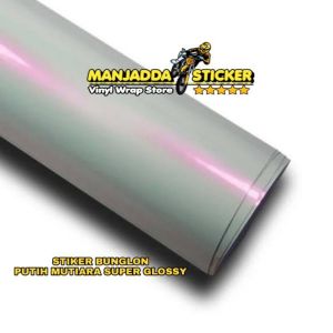 STIKER SKOTLET BUNGLON PUTIH MUTIARA SUPER GLOSSY