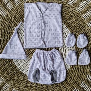 3in1 Set Topi Dan Sarung Tangan Kaki Baby / 1 Set Baju Kutung Untuk Bayi usia 0-6 Bulan Isi 7 Pcs