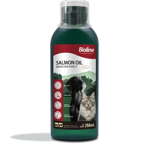 Bioline 99.7% Salmon Fish Oil Omega-3 Omega-6 Vitamin E For Dogs & Cats