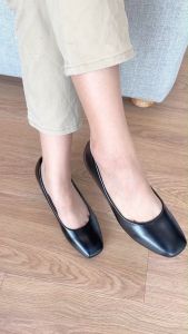 IQ STYLE รองเท้าคัทชูผู้หญิง แผ่นรองเท้าเพื่อสุขภาพ (สูง2นิ้ว) รหัสHL6-MKE6059L **พื้นรองเท้าสีดำ