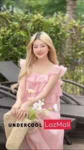 Set đồ nữ đi biển UNDERCOOL chất Lụa Voan Áo Hai Dây Cánh Tiên Kèm Váy dài