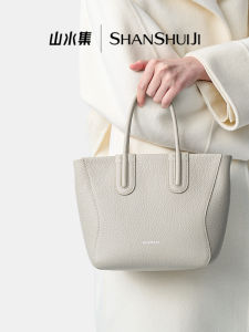 Large Capacity Womens Tote Bag Handbag Single Shoulder Bag Leather Material Soft Wing Shape Pure Color Casual Style