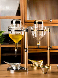 Sake Set Wine Cooler Thimble Type Wine Cooler Drip Wine Bottle Japanese Glass High-Grade Wine Warmer Sake Pot Suit