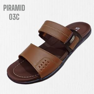 Sandal Kulit Pakalolo Piramid-03 Tan Sendal Slide Pria terbaru
