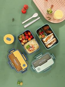 [ Tặng Kèm Đũa Muỗng ] Hộp Đựng Cơm Văn Phòng Đa Năng HEALTHY 1100 ml - Chất Liệu  An  Toàn Sức Khỏe - Sử Dụng Trong Lò Vi Sóng