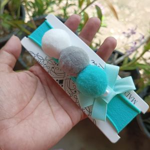 Bandana Bayi Perempuan ZATE Headband baby Bando Anak Pompom Nylon Usa Ziwaku