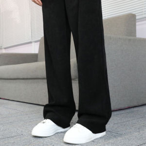 Pink Chenille Loose Pants Womens Tall Extended Version Straight-Leg Pants Autumn and Winter Thickening Casual Pants Long Mop Pants