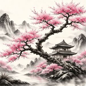 HUACAN 11CT Cross Stitch Sets Tree Landscape Embroidery Handicrafts Hand Sewing Decorative Paintings