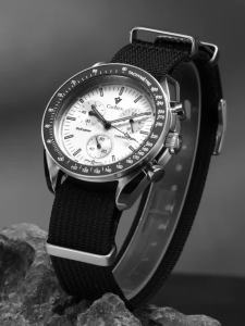 Đồng Hồ Nam CADISEN 2026 Cao Cấp Máy Quartz Dây Đeo Vải Máy Nhật VK68 Chức Năng Chronograph Tốc Độ Chống Nước Kim Dạ Quang Vỏ Thép Không Gỉ