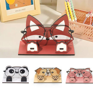 Cute Animal Glasses Holder Rack Cartoon Cat Fox Sloth Dog Sunglasses Sunglass Display Stand Hand Carve Household Wooden Decorati