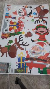 Decal dán trang trí noel cửa kính XL679 lối ra vào dịp giáng sinh tết 2026 - Miếng dán decor noel cho shop thời trang khổ 60x90cm