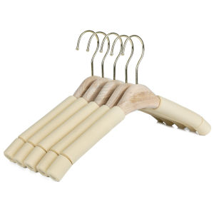 No-Trace Anti-Slip Wooden Hanger Adult Clothing Store Sponge Hangers Home Use Wooden Clothes Drying Rack Trouser Hangers